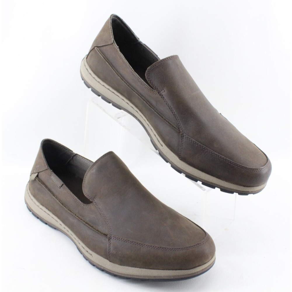 Columbia Brown Leather Casual Comfort Slip On Loafer Shoes Mens Size‎ 14 US